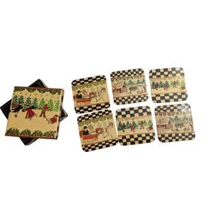 Vintage Hand Painted Christmas Coasters - Foreside